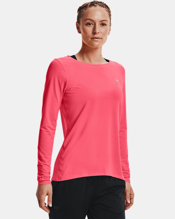 Women's HeatGear® Armour Long Sleeve, Pink, pdpMainDesktop image number 0